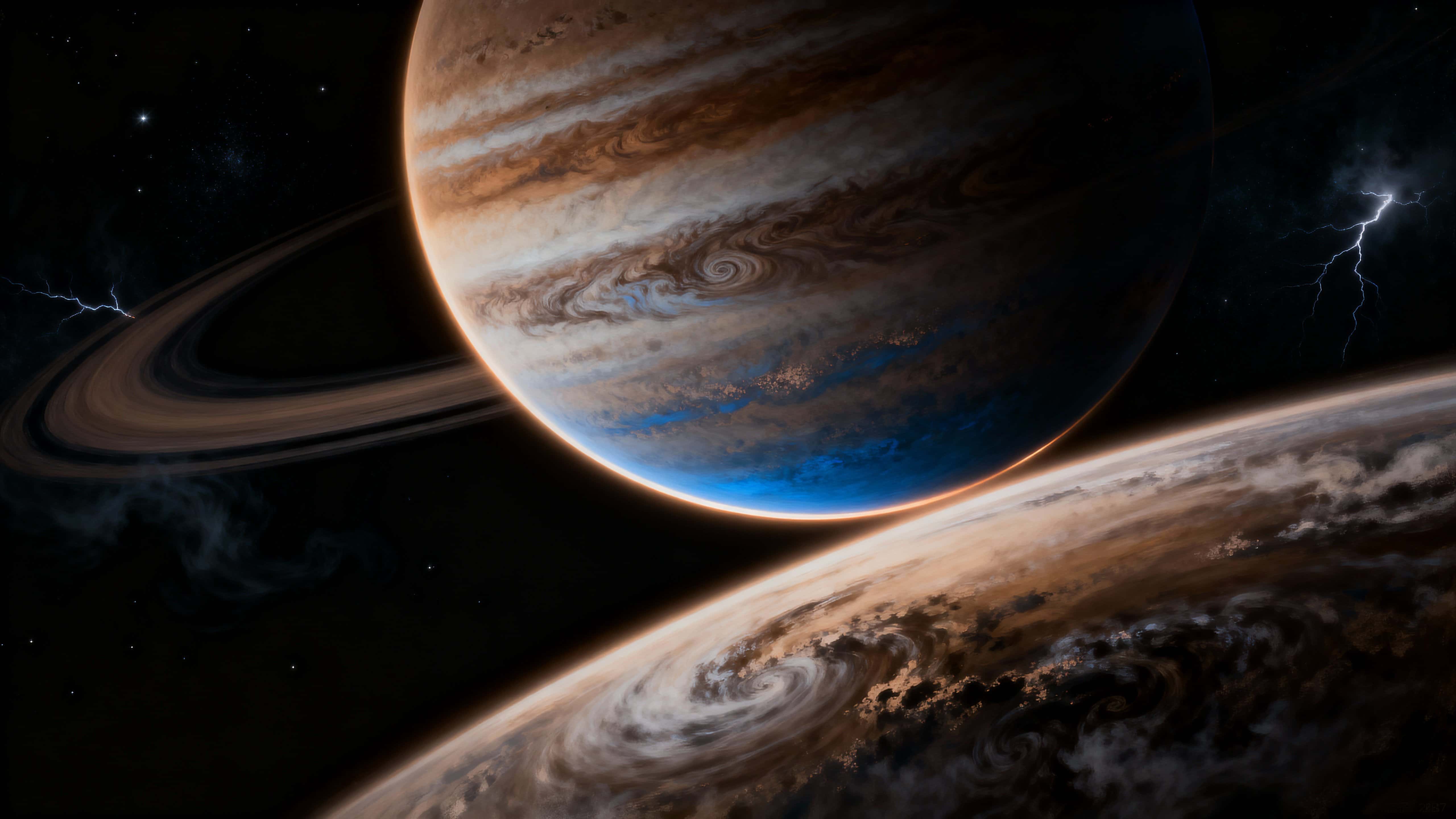 A naturalistic deep-space view of a drifting brown dwarf with a turbulent, stormy atmosphere glowing faintly from internal heat, set against a sparse, distant starfield in a 16:9 cinematic frame.