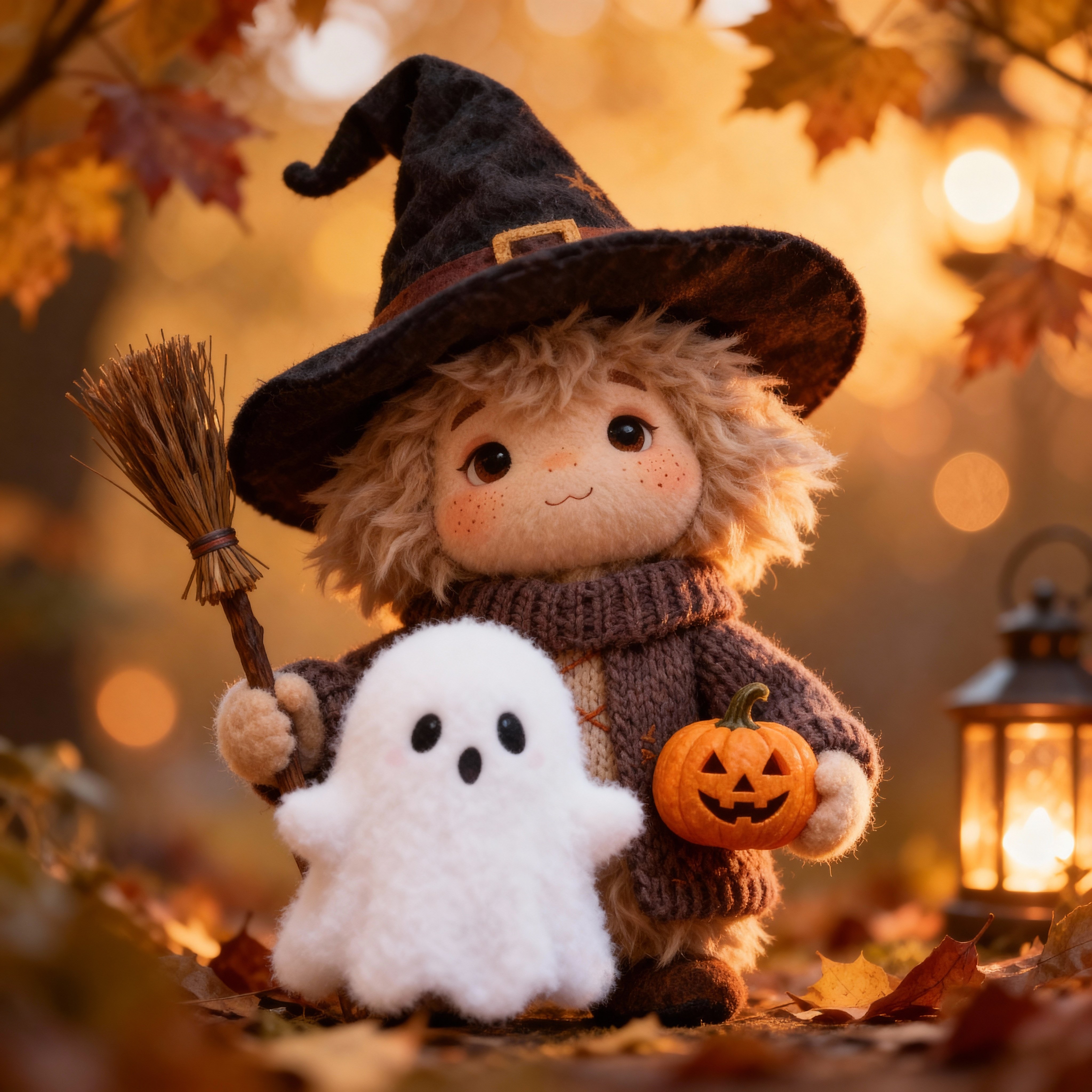 Add a cute fluffy ghost in front of the character for a nice visual.