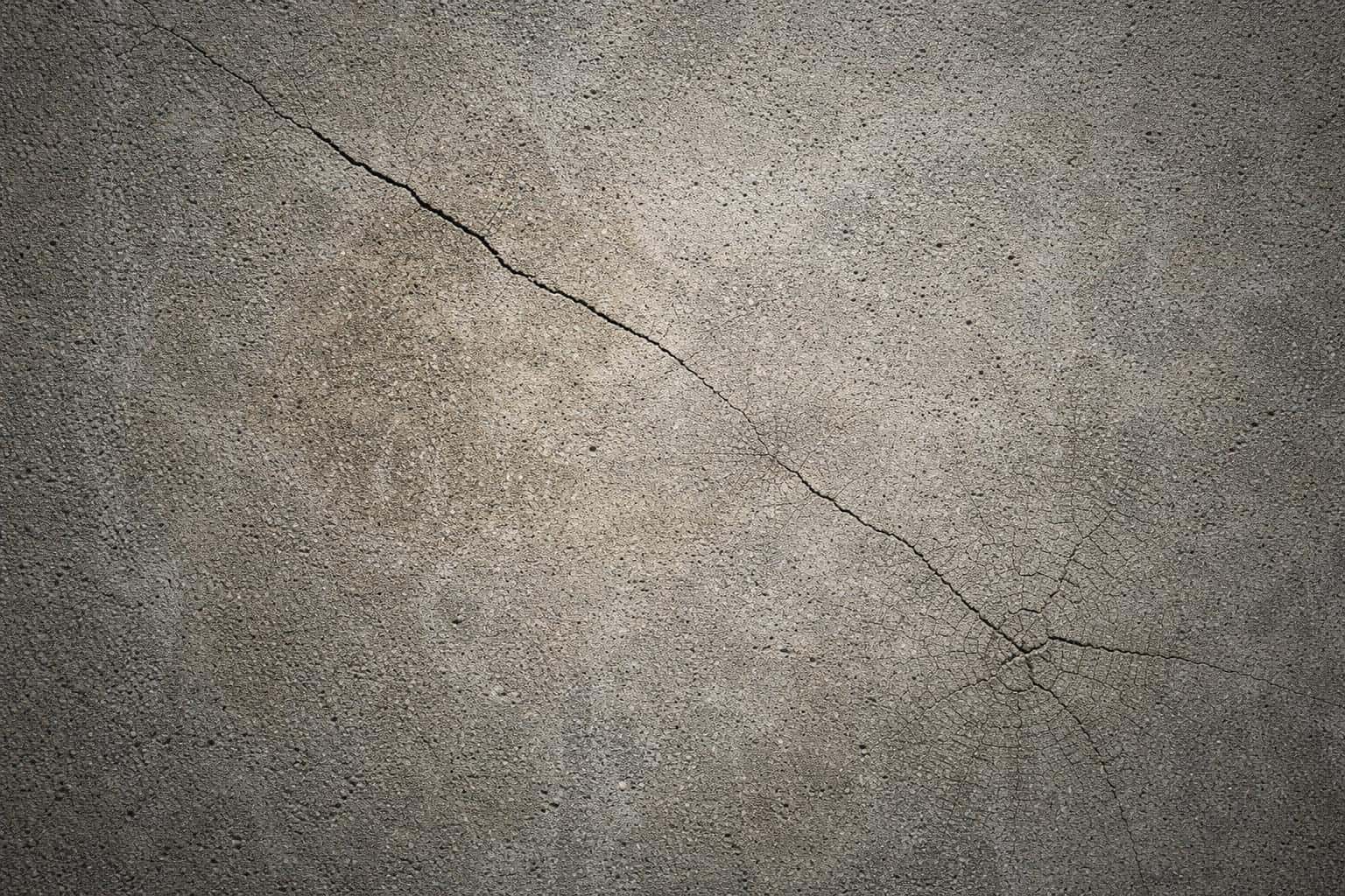Close-up abstract photograph of a rough concrete wall with subtle cracks and soft side lighting, composed for a 3:2 wallpaper or background image file.