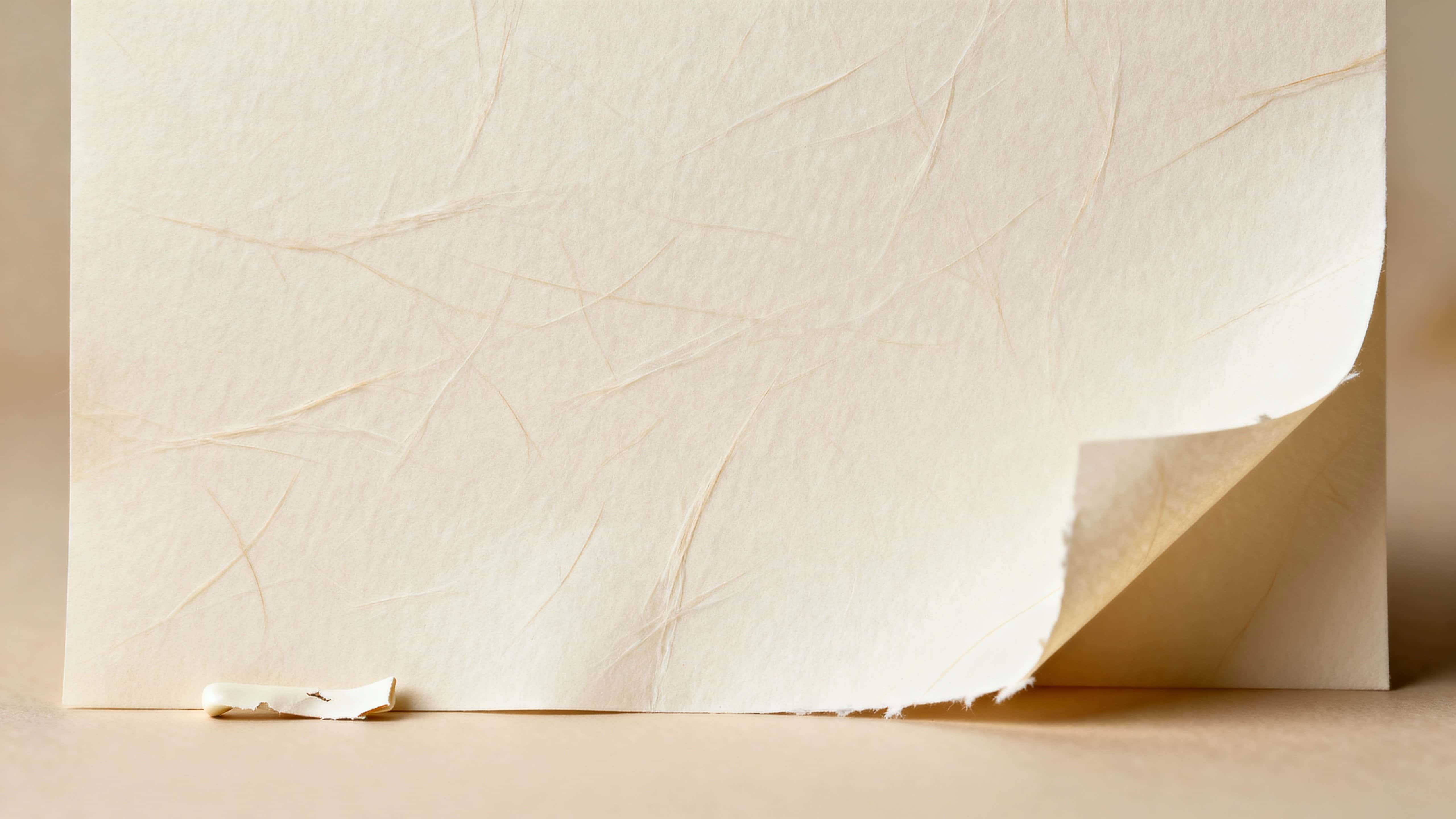 A warm cream paper texture composed for a 16:9 frame, showing gentle fiber detail, soft tonal gradients, and clean surfaces to serve as a neutral editorial background for layouts and product showcases.