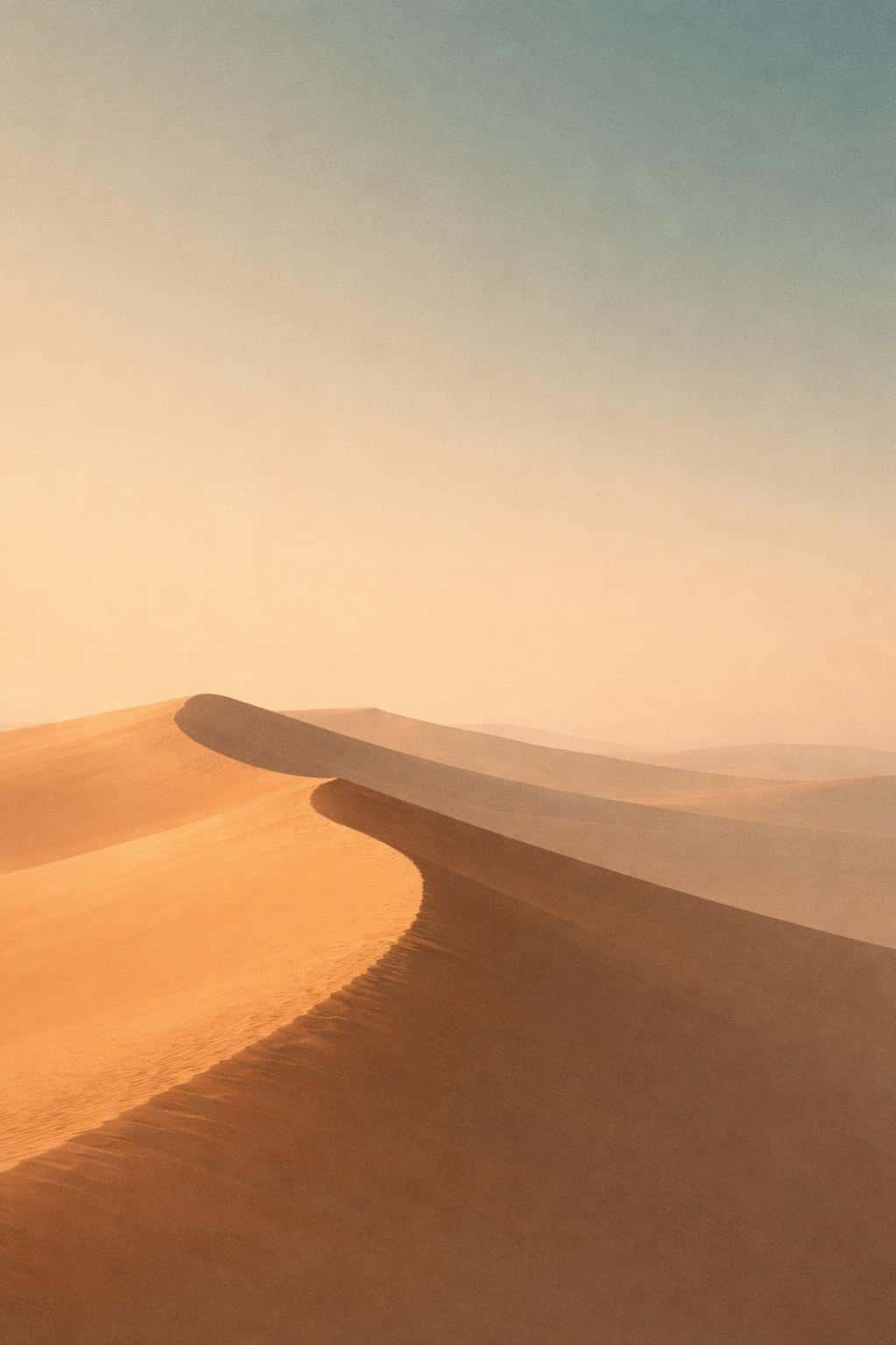 Vertical minimal desert landscape digital painting emphasizing smooth tonal transitions, simple dunes and open sky, composed for a 2:3 poster-cover aspect ratio.
