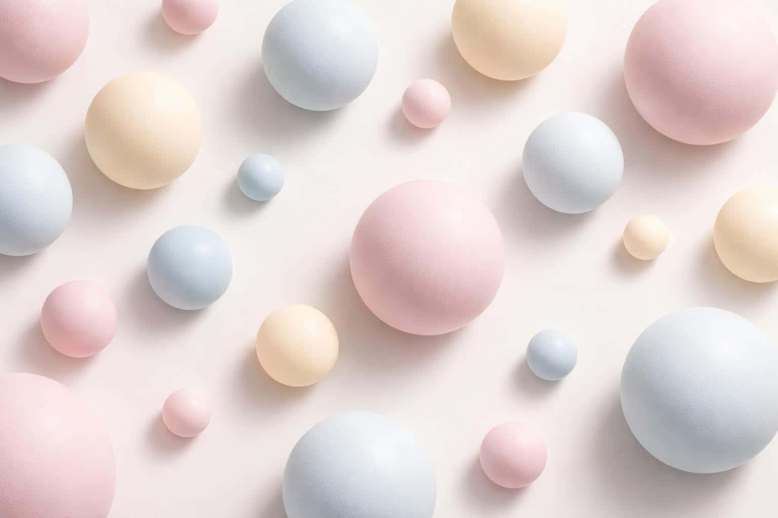 A pastel still-life photographed as a clean product-style composition with an overhead layout and soft lighting, designed for wallpaper or background use in a 3:2 ratio.