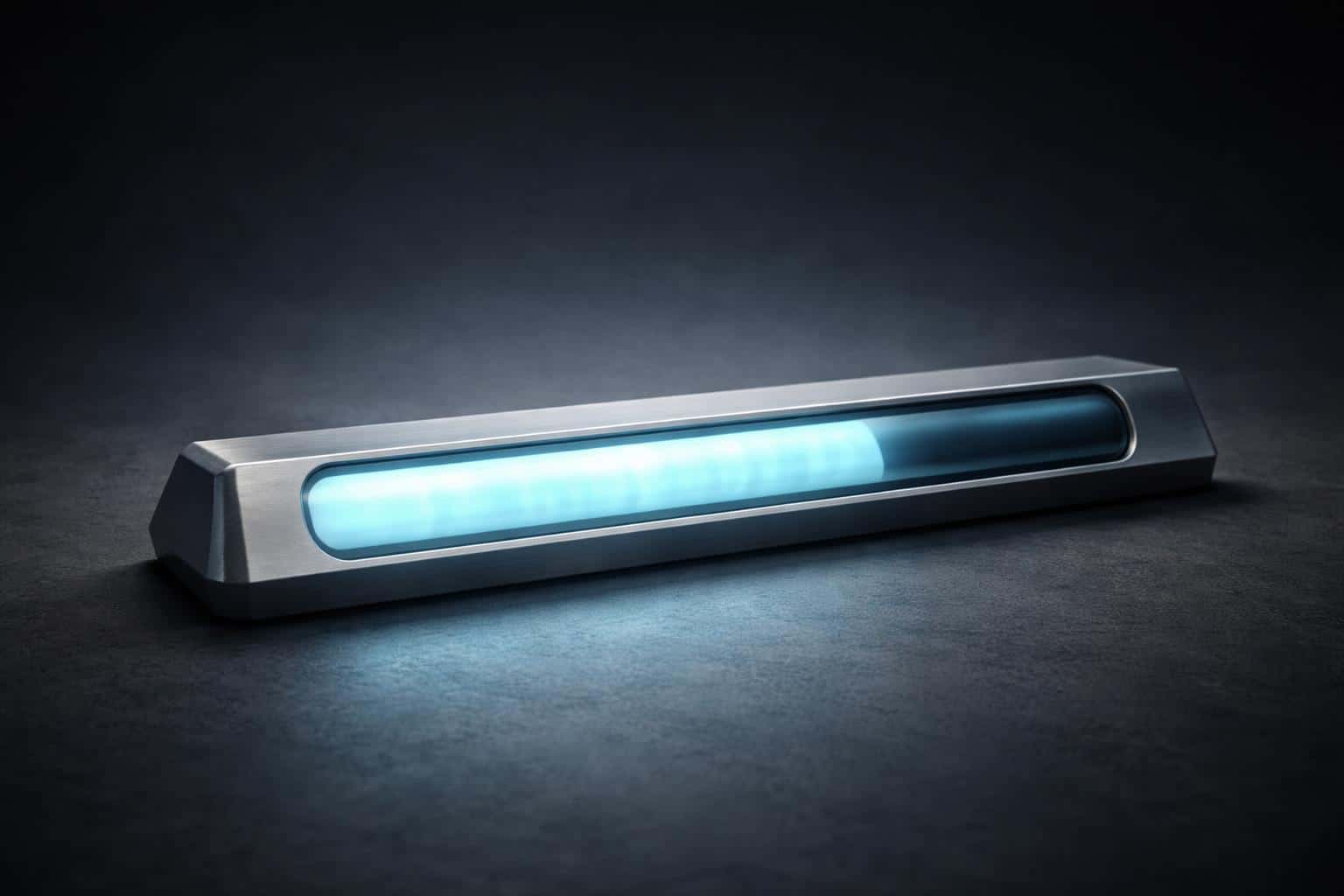 A 3:2 3D-render of a progress bar reimagined as a tactile sculptural object, composed for a poster-cover with clear composition and material detail.